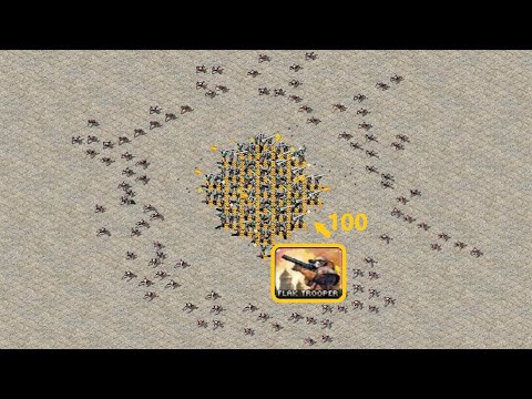 100 Flak Troopers vs 100 Terror Drones - Red Alert 2