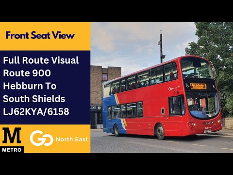 Full Route Visual: Tyne and Wear Metro 900 service - Hebburn to South Shields | LJ62KYA/6158