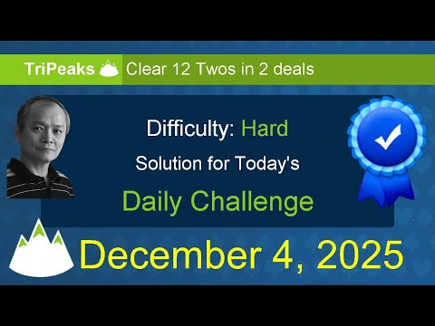 Microsoft Solitaire Collection: TriPeaks - Hard - December 4, 2025