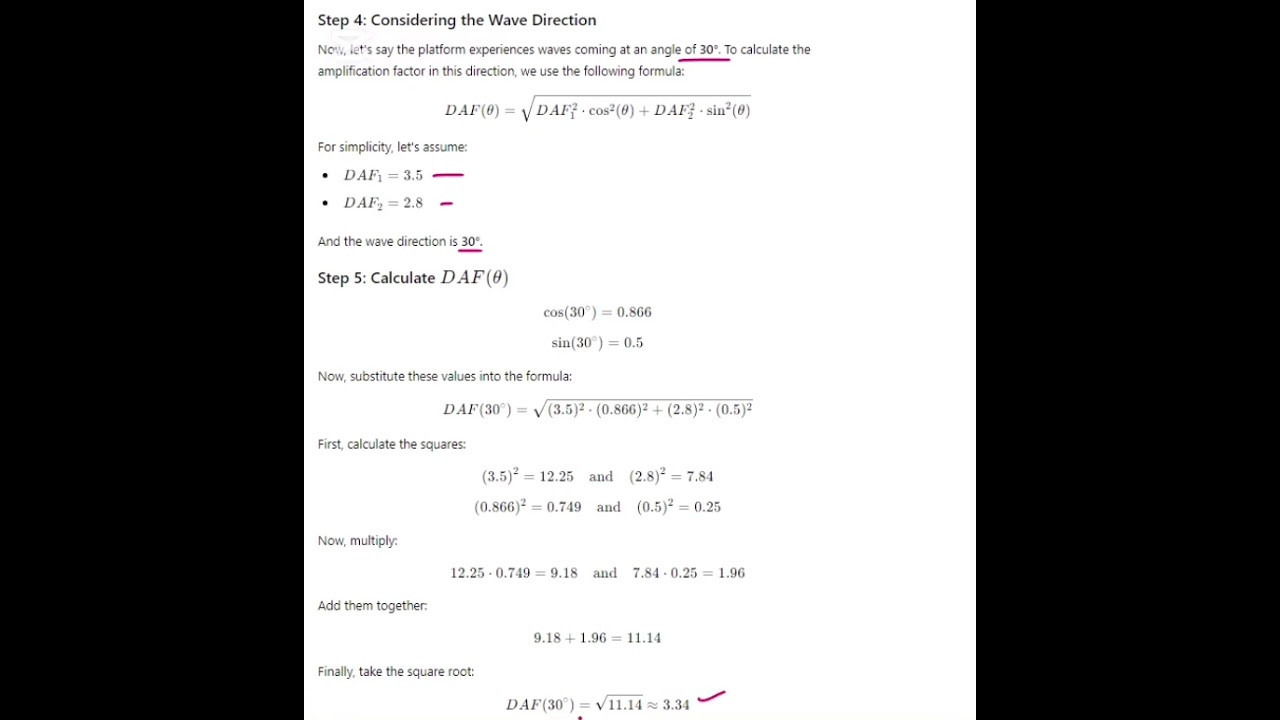 Dynamic Amplification Factor - Numerical example and discussion