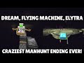 Flying Machines and Elytra in Minecraft Manhunt - The Craziest Manhunt Ending Ever! (Full Clip)