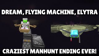 Flying Machines and Elytra in Minecraft Manhunt - The Craziest Manhunt Ending Ever! (Full Clip)