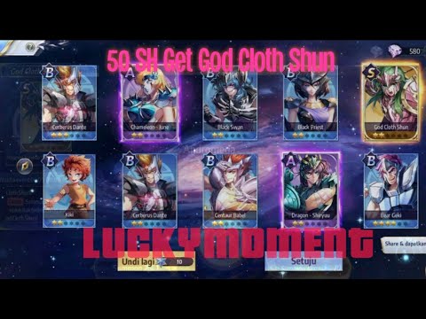 Tips Gacha - 50 SH with get God Cloth Shun (Saint Seiya Awakening)