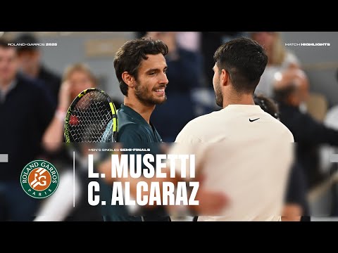 Highlights Alcaraz vs Musetti Semi-final | Roland-Garros 2025