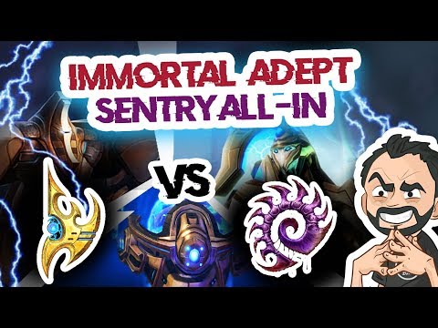 StarCraft 2 - My Best & Easiest PvZ All-in ! Immortal / Adept / Sentry !