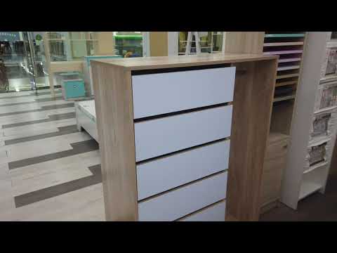 Комод-шкаф высокий лев. "Лаворо" (Анкор тёмный/Анкор светлый) D_Np