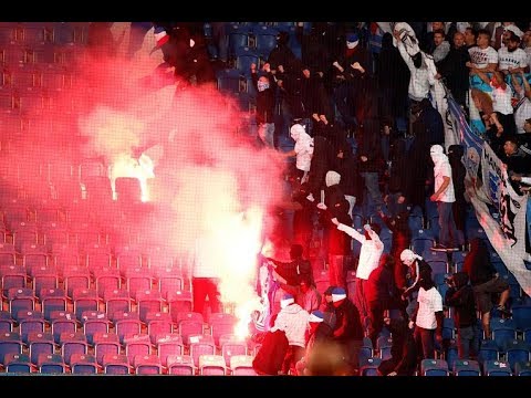 Hansa Rostock shows and burn the stolen Hertha BSC flag 14.08.2017