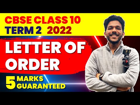 Letter of Order - Format + Content | Class 10 English CBSE Term 2 | Exam Winner