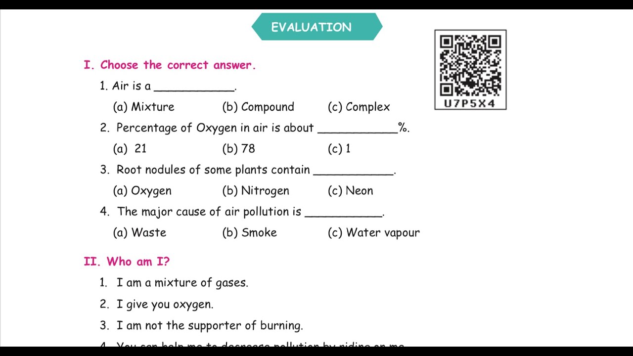 4 TH SCIENCE - TERM 3 - UNIT 3 - AIR WE BREATHE - EVALUATION