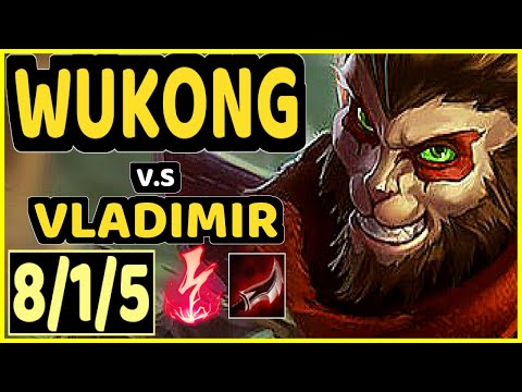 HARAMBE (WUKONG) vs VLADIMIR - 8/1/5 KDA MID GAMEPLAY - NA Ranked GRANDMASTER