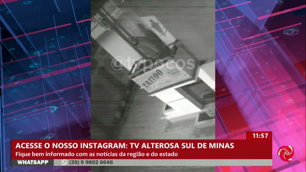 Estúdio de tatuagem é arrombado e tem objetos furtados em Poços de Caldas