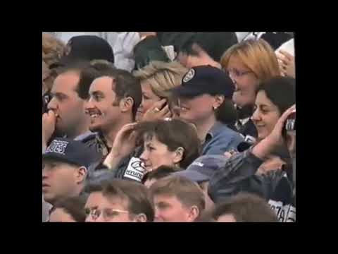 Ch7 camera miss Peter Dean falling from 1995 GF podium - during live broadcast