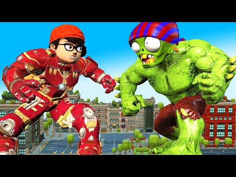 Iron Man Nick Hero Become HulkBuster Nick Vs Giant Zombies 2 - Scary Teacher 3D Avenger Animation