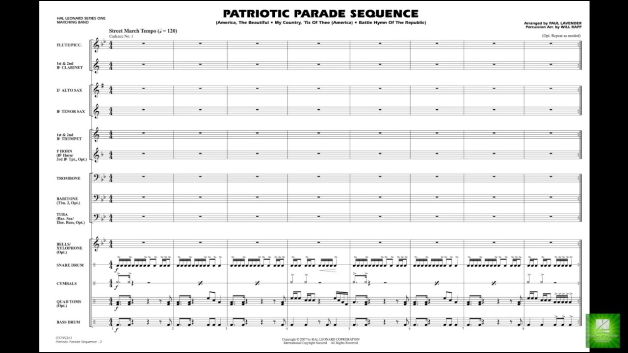 Patriotic Parade Sequence arr. Paul Lavender & Will Rapp