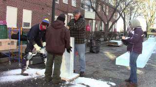 preview picture of video 'Time lapse: Chambersburg IceFest slide construction'