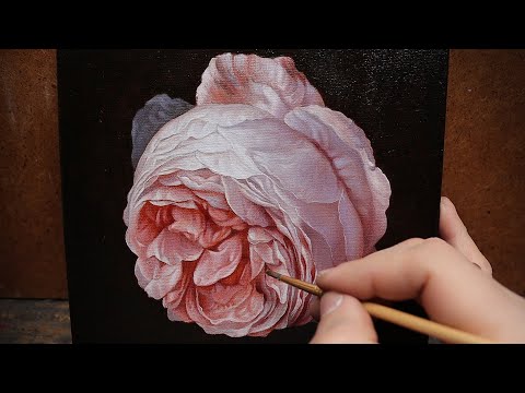 Painting a flower | Three-layer painting technique of the Old Masters
