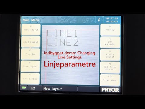 Linjeparametre PRYOR PortaDot 60-30 Touch batteridrevet bærbar mærkemaskine