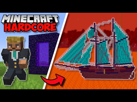 I Built A GIANT NETHER BOAT in Minecraft 1.19 Hardcore (#62)