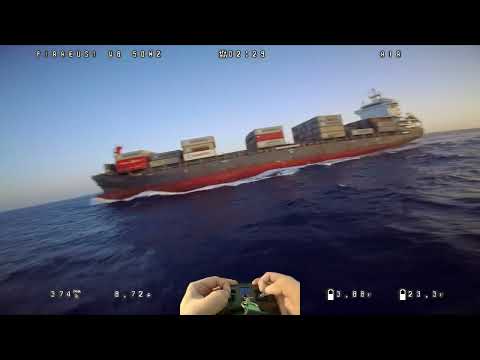 Flying FPV Drone From A Moving Ship | DJI Digital Video | Mediterranean Sea | Maersk Valletta