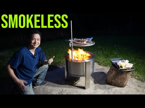 Smokeless Fire Pit! Cooking with Breeo Y Series, Stainless Steel, Portable, Collapsible Legs
