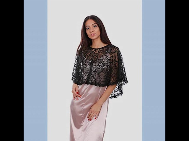 Vídeo relacionado con BEAUTELICATE Chal de Crepé Chiffon para Mujer Capa Gasa Fiesta Ligera para Novias Bodas y Vestidos de Noche-Negro