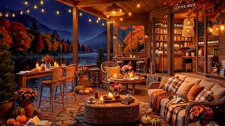 Cozy Jazz Playlist ☕ Ultimate Relaxing Autumn Lake Porch & Peaceful Jazz for a Quiet Evening