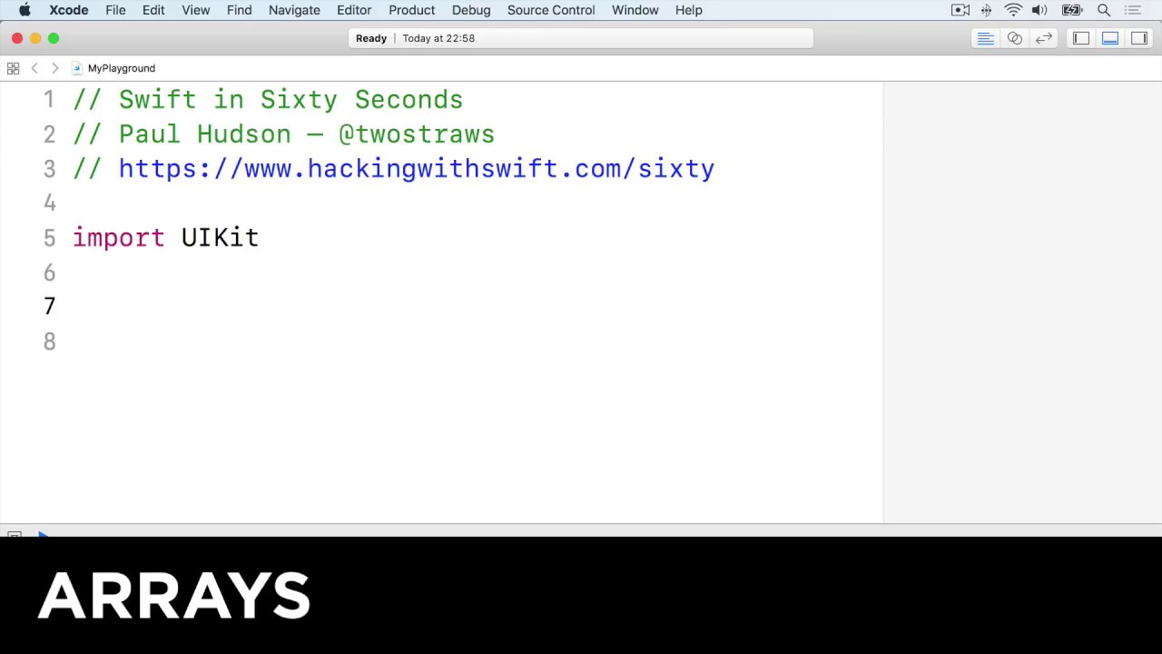 Arrays – Swift in Sixty Seconds