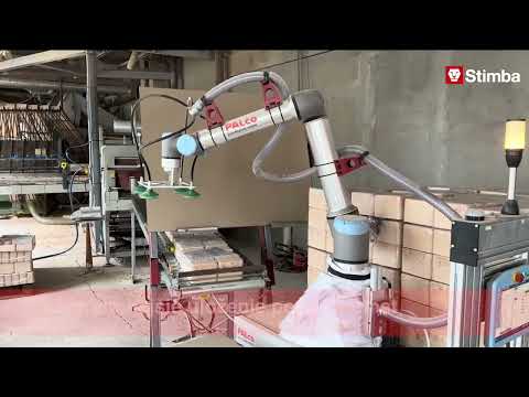 Ekopal — paletizácia brikiet cobotom