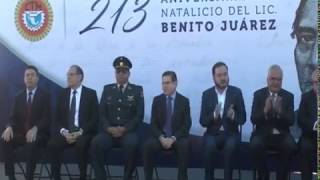 El Gobernador José Rosas Aispuro Torres, encabezó los diferentes actos cívicos, con motivo de la con