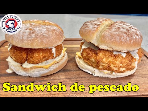 Deliciosa receta de sándwich o hamburguesa de pescado fresco.