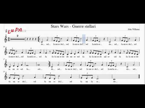 Star Wars - Guerre stellari -  Flauto dolce - Note - Spartito - Canto - Tutorial - Recorder