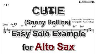Cutie (Sonny Rollins) - Easy Solo Example for Alto Sax