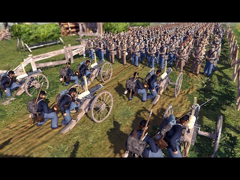 1,000 Confederate Soldiers Charge Gatling Guns! - Men of War: Civil War Mod Battle Simulator