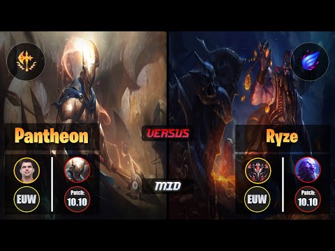 Bwipo PANTHEON (Mid) [Conqueror] VS RYZE - Grandmaster EUW Patch 10.10