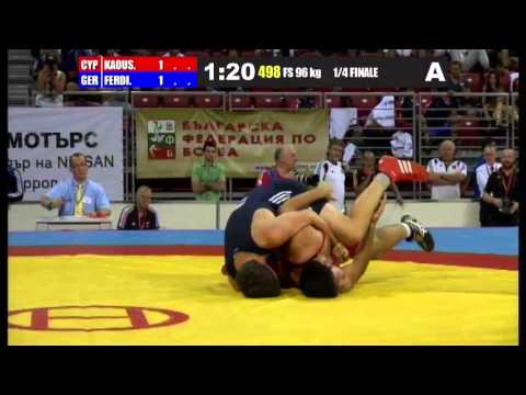 JWC 2013 - 96kg 1/4 Finale KAOUSLIDIS, Alexis (CYP) vs Robin Ferdinand GER