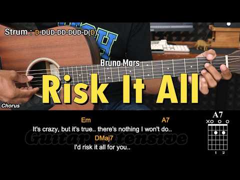 Risk It All - Bruno Mars | EASY Guitar Tutorial with Chords - Guitar Lessons