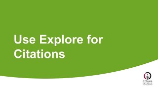 Using Explore for Citations