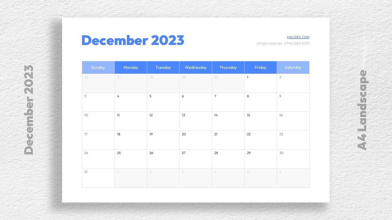 2023 Blank Monthly Calendar Template Free Download