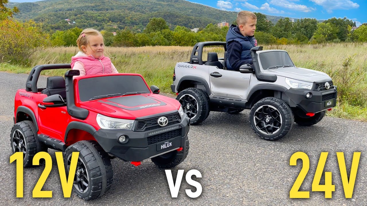 Elektrické autíčko pro 2 děti Toyota Hilux 4x4 24V/800W + baterie 24V/14Ah, lakované růžové