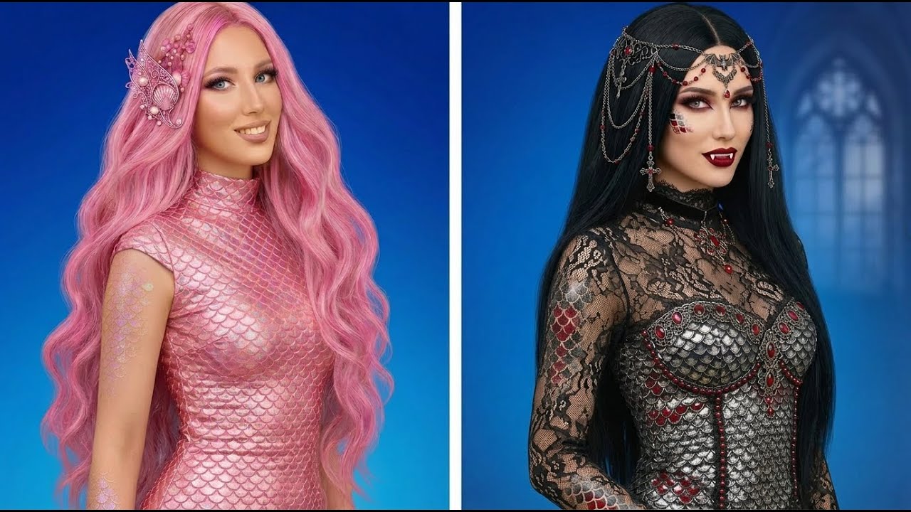 マーメイド対ヴァンパイア美のハック 😱 究極のグローアップチャレンジ！