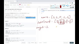 YouTube video 'Find Target Indices After Sorting Array |  LeetCode 2089 | Cpp'