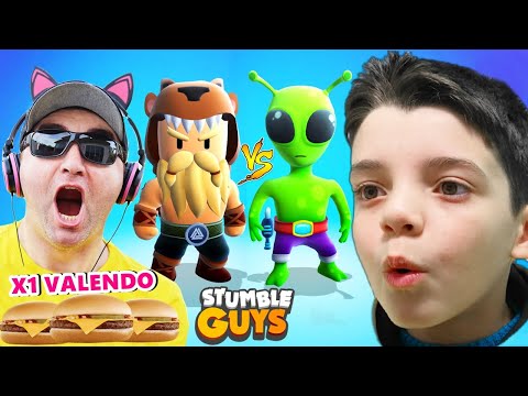 BATALHA no STUMBLE GUYS 👊 QUEM GANHAR COROA COME 6 HAMBÚGUER - Piero Start Games