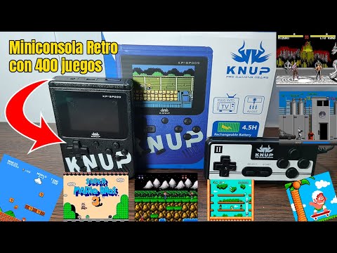 Miniconsola retro knup con 400 juegos