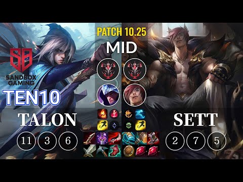 SB Ten10 Talon vs Sett Mid - KR Patch 10.25
