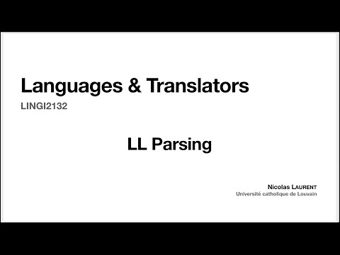 14. LL Parsing