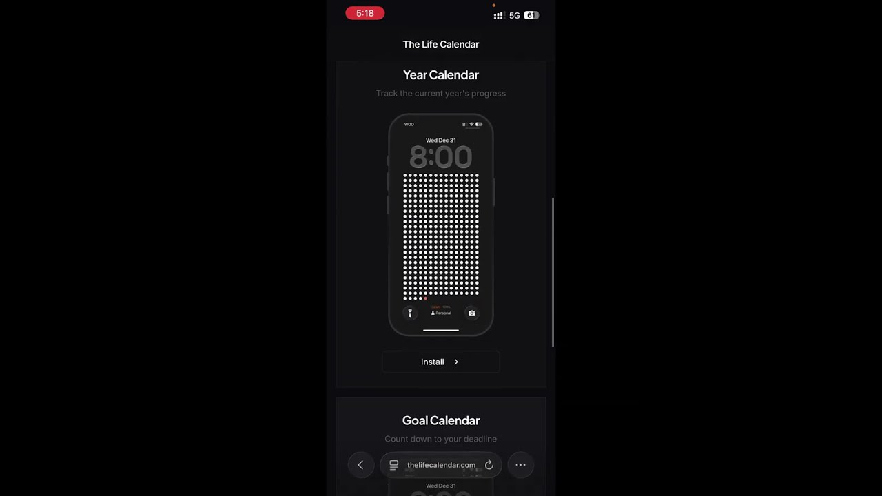 The life Calendar Wallpaper | life calendar setting | how to set the life calendar | iOS iPhone