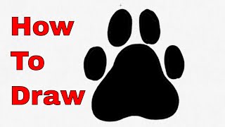 How to Draw DOG PAW PRINT - Easy & Slow Drawing Tutorial