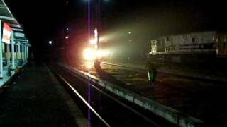 preview picture of video 'Eastbound Gajayana Night Train Passing Bumiayu'