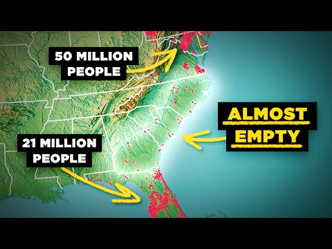 為什麼美國東南部海岸人煙稀少得離譜？！ (Why The US Southeast Coast is Absurdly Empty)