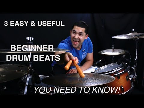 3 Beginner Drum Beats You Need to Learn! Drum Lesson